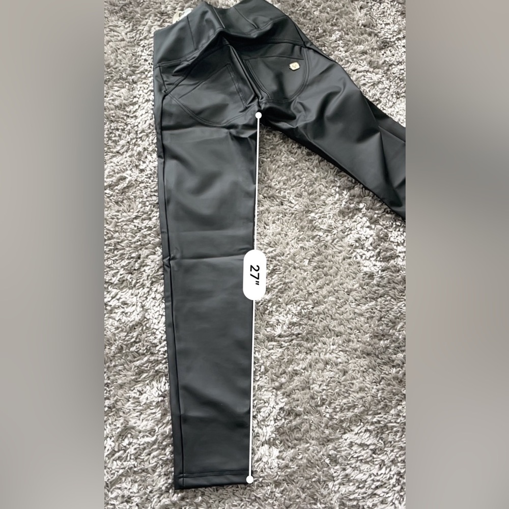 Freddy wr.up s/4 small black faux leather high waisted new nwt full length - Picture 9 of 11